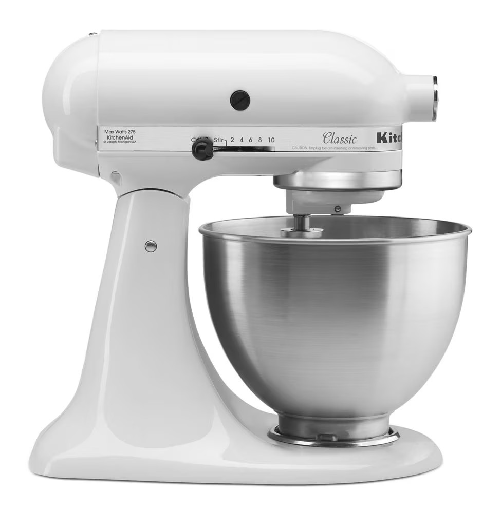 KitchenAid Classic Series 4.5-Quart Tilt-Head Stand Mixer – White