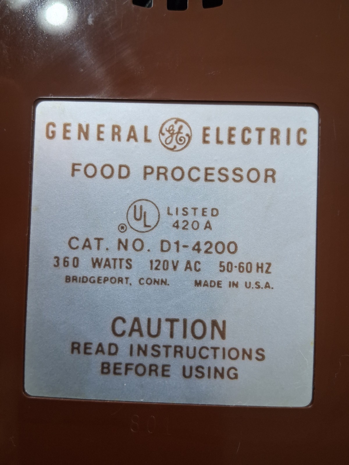 Vintage GE FOOD PROCESSOR / SLICER D1-4200 360W Made in USA