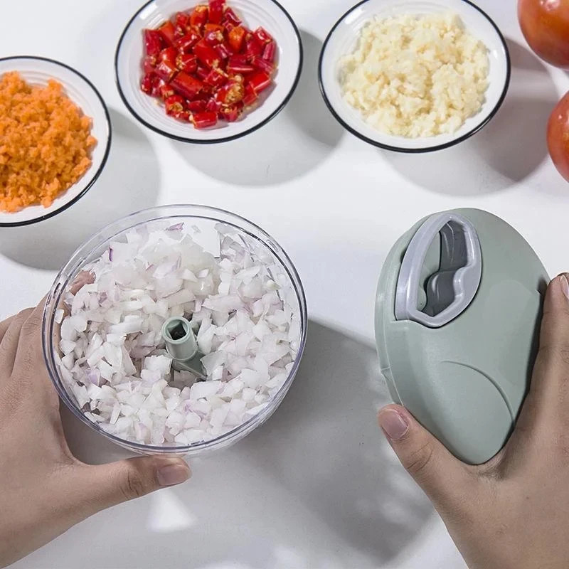 500/900ML Hand Chopper Manual Rope Food Processor Silcer Shredder Salad Maker Ga