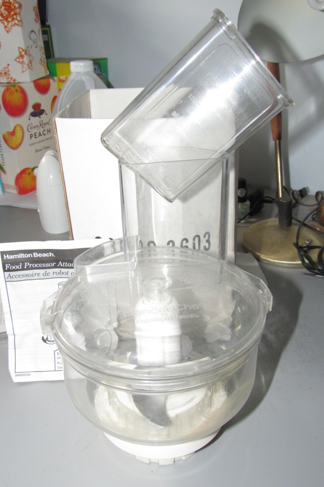 Hamilton Beach Blender Chef Food Processor Attachment+ Pusher, Instructions-Box