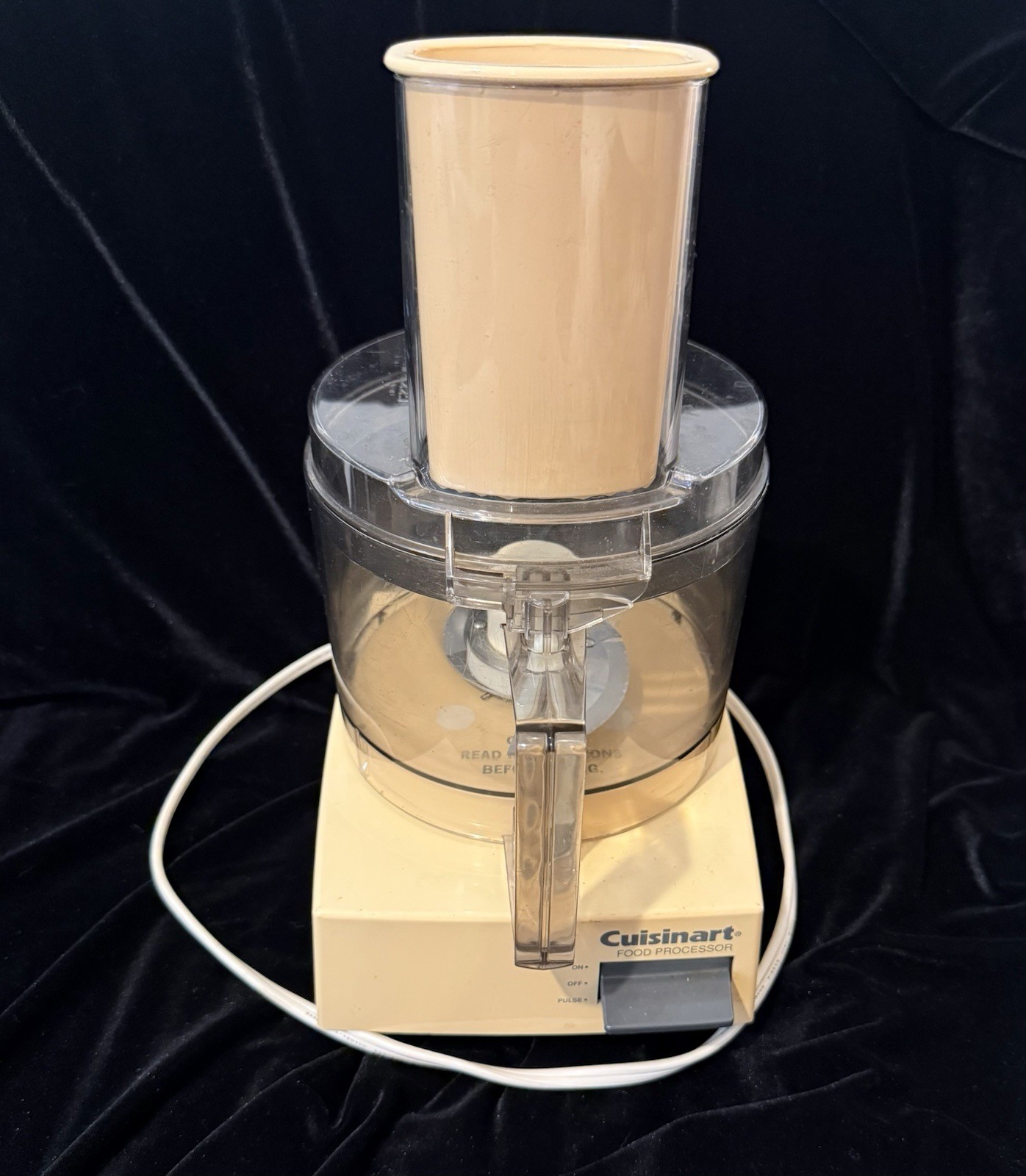 Vtg Cuisinart DLC-10 Food Processor Base Bowl Lid 3 Blades Manual JAPAN Tested