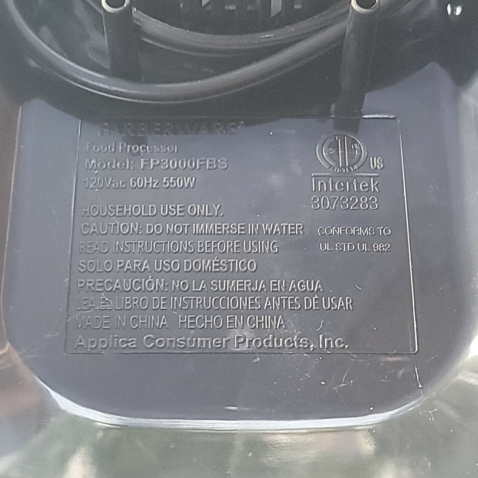 Farberware FP30000FBS Food Processor Replacement Motor Base