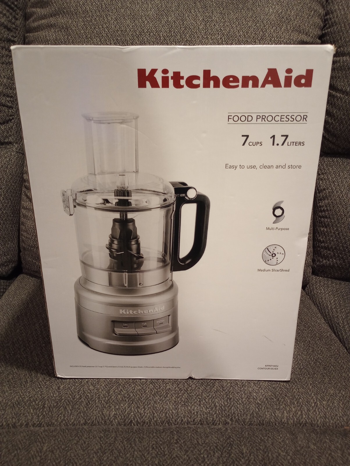 KitchenAid 7 Cup 3 Speed Food Processor – Contour Silver (RKFP0718CU)