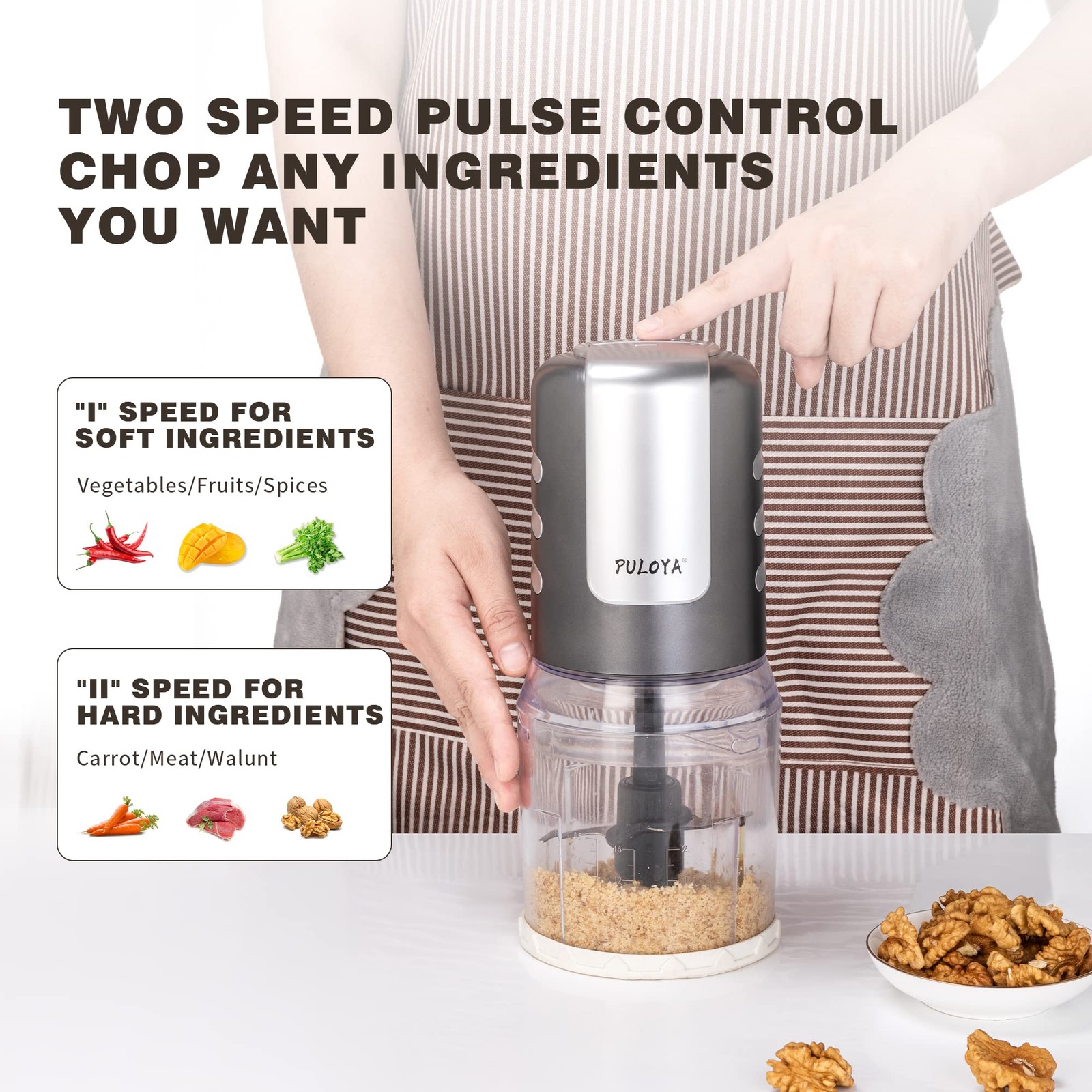Mini Prep Food Processor for Chopping Mincing and Puree Vegetables and Meat 2…