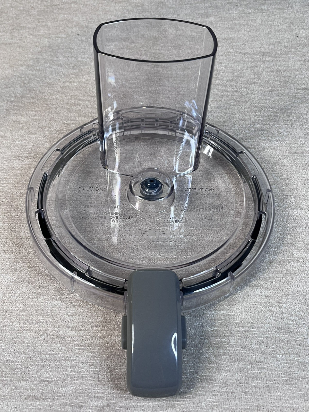 Cuisinart Food Pro. Continuous Feed Bowl Cover Lid FP-7WBC FP-9WBC Gray