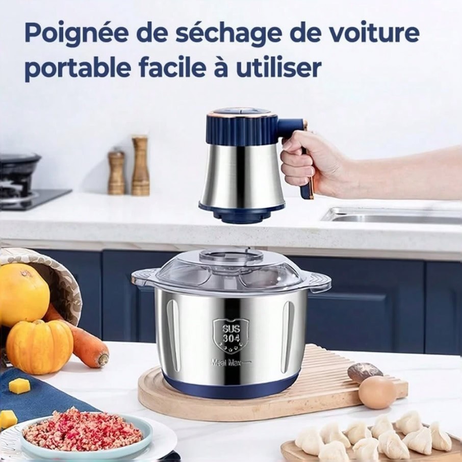 5L Electric Food Processor 500W 5 Speed Stainless Steel Meat Grinder Chopper