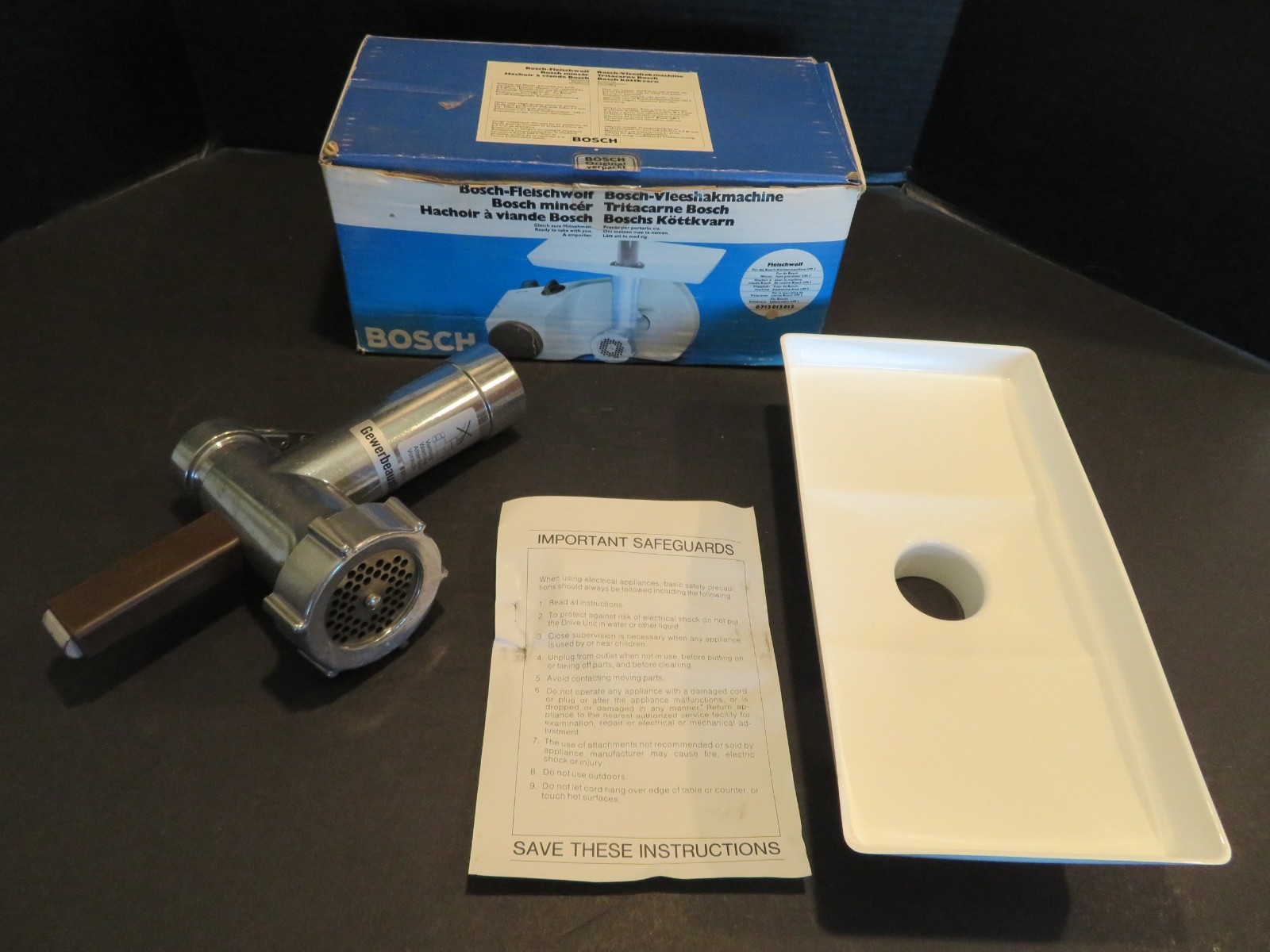 Bosch Mincer Attachment for Bosch Food Processor UM3 – Missing Pusher –