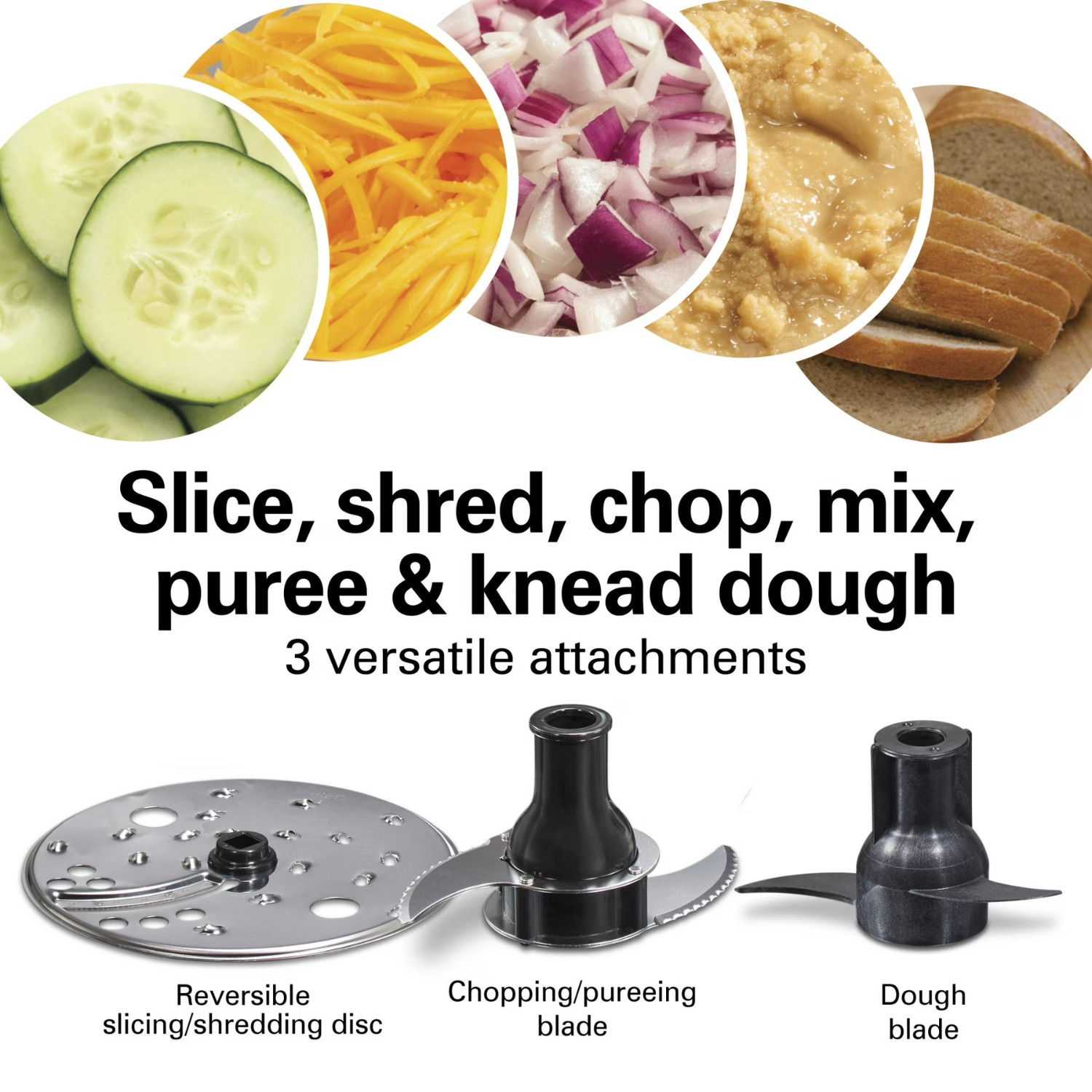 Hamilton Beach 10 Cup Food Processor Stack Snap Design Large Chute Black