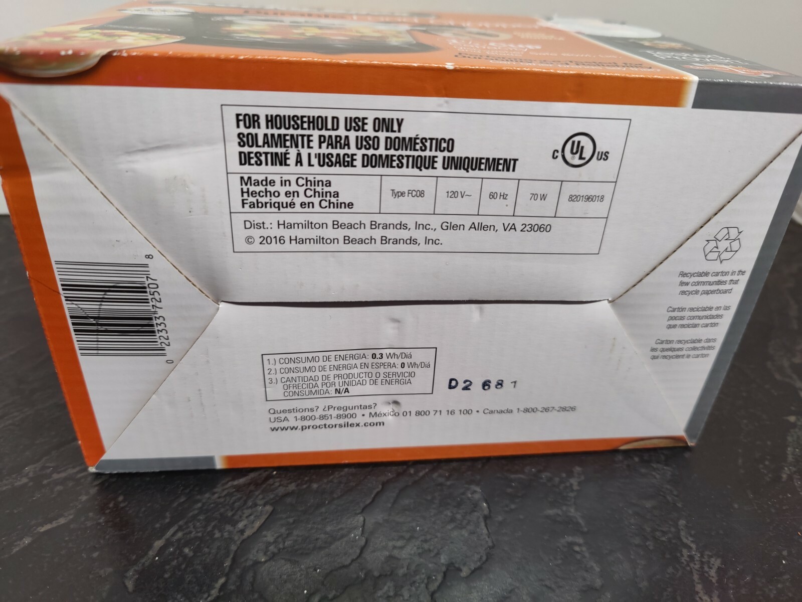 Proctor Silex 72507 1.5 Cup Durable Food Chopper BRAND NEW 1 1/2 Cup Capacity