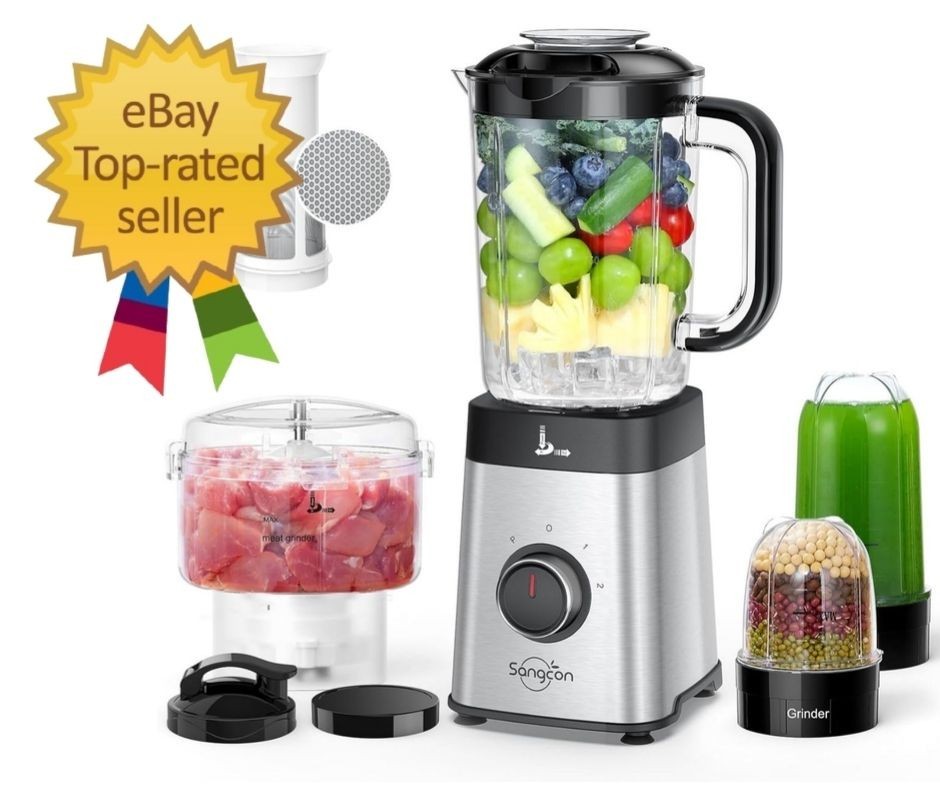 5-in-1 Kitchen Blender & Food Processor Combo, Smoothies, Meat Chopper, 40oz Jar