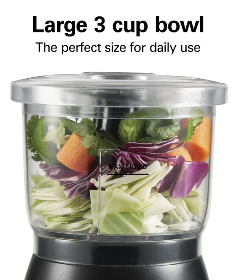 Hamilton Beach Food Chopper, 3 Cup, Stack & Press, 2 Speed, Mini Food Processor