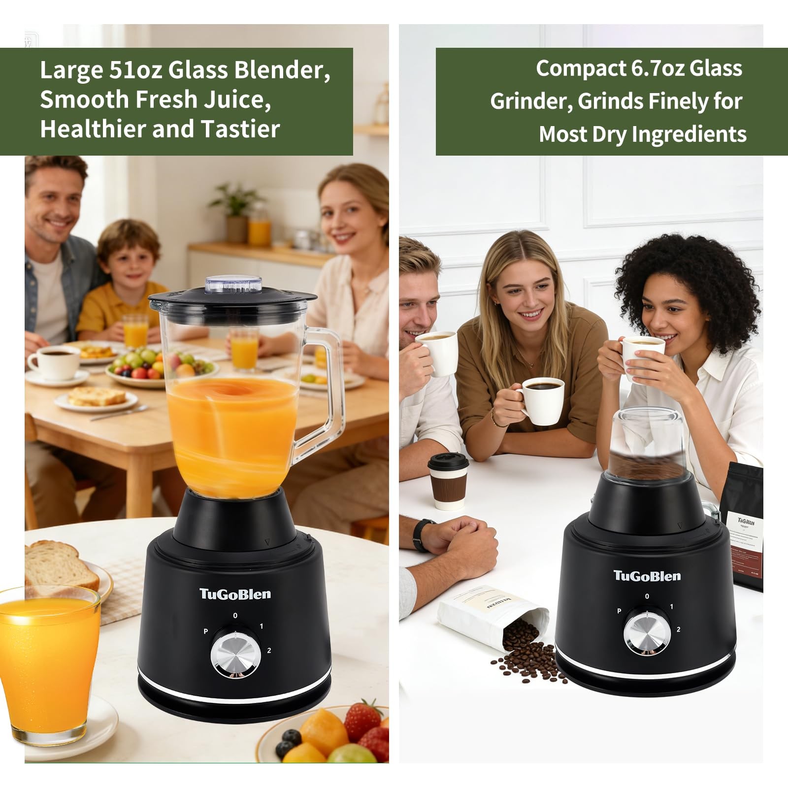 7-in-1 Multifunctional Food Processor with 68oz Processing Bowl,51oz Glass Bl…