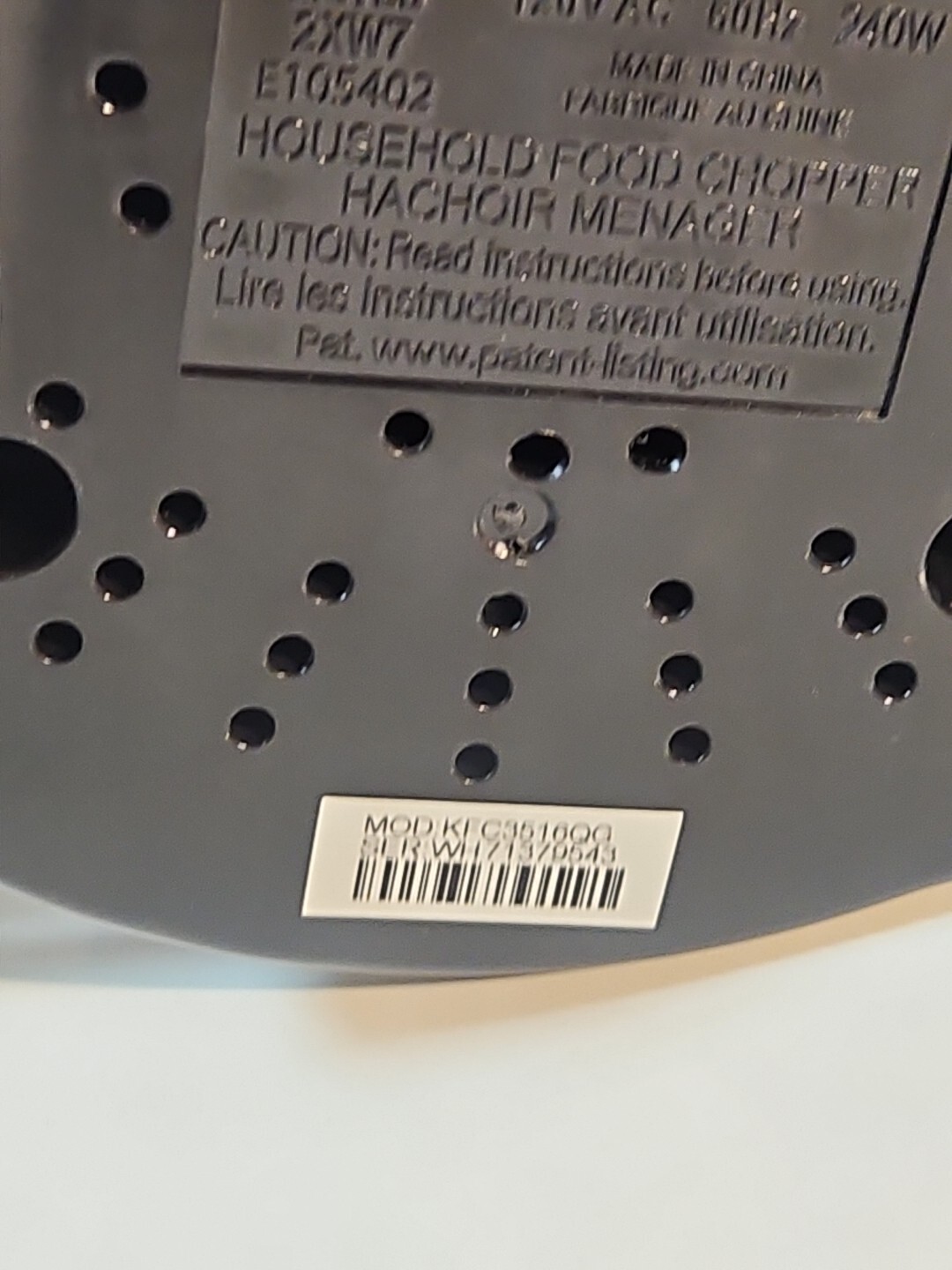 Kitchenaid Household Food Chopper KFC3516 QG Replacement Motor Base Silver