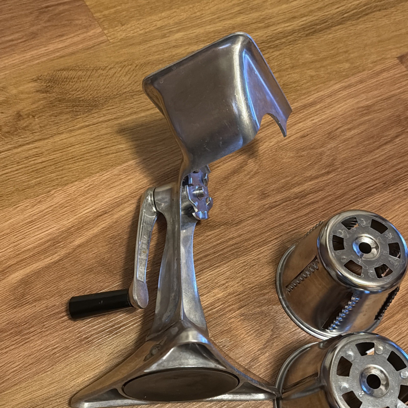 Vintage Kitchen-Quip, Inc. Manual Food Processor with 5 Cones And Suction Base