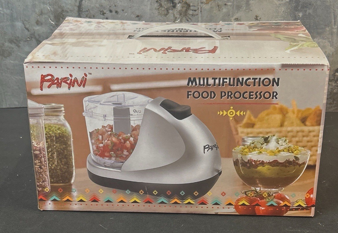 New in Box Parini Multifunction Mini Food Processor Reversible Slicer/Shredder
