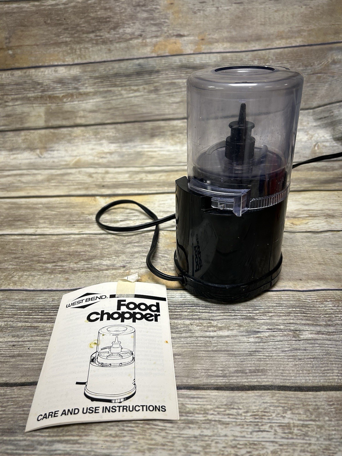 Vintage West Bend Mini High Performance Food Processor Chopper 1/4 Cup Tested