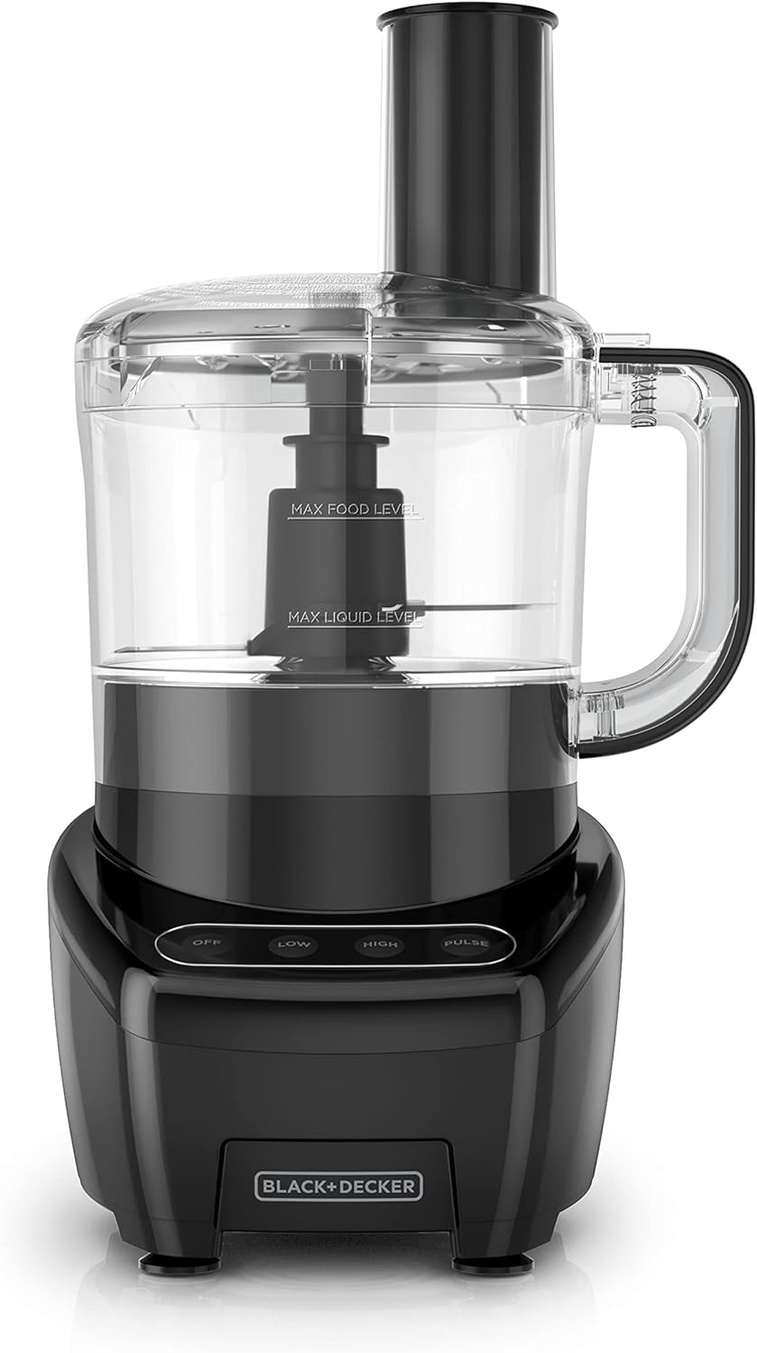 3-in-1 Easy Assembly 8-Cup Food Processor, Stainless Steel S-Blade, Easy-Clean