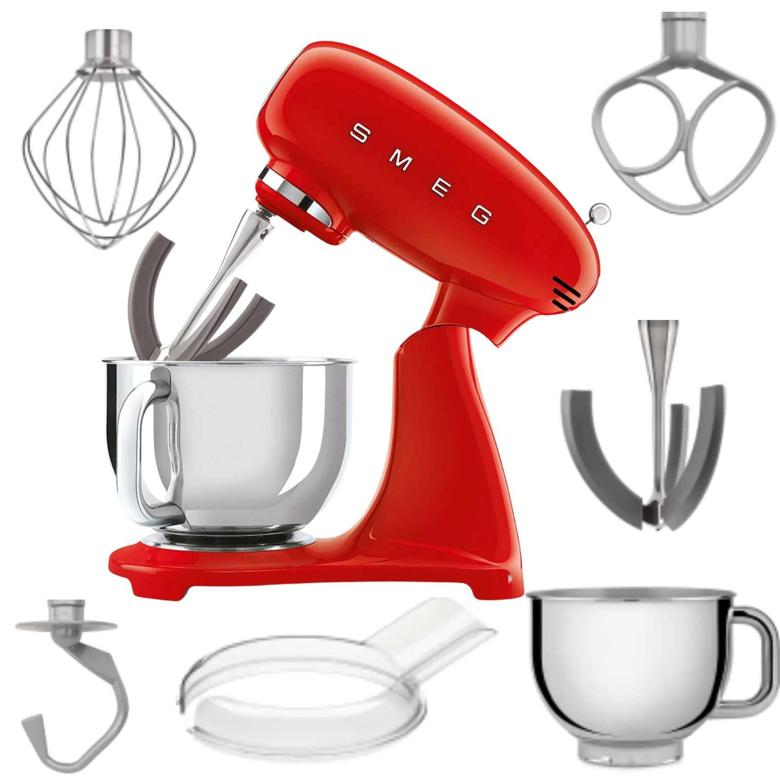 SMEG SMF03RDEU Food Processor 50s Style Full Color Red Italian Design…
