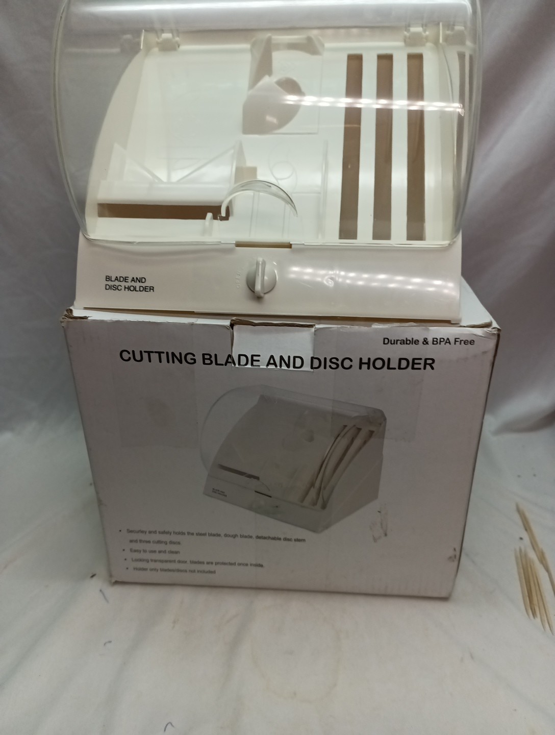 Cuisinart Blade And Disc Holder Storage Box With Safety Lock New Hard Plastic…