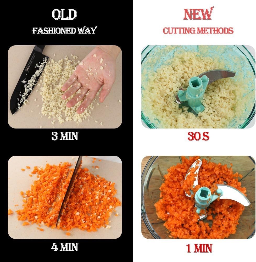 Manual Food Processor Vegetable Chopper, Portable Hand Pull String Garlic Min…
