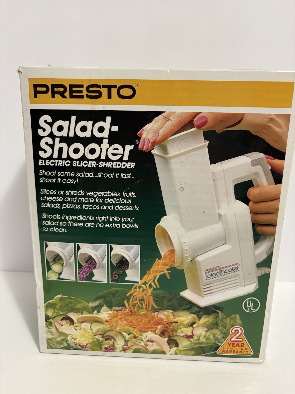 Presto Salad Shooter 02910 Electric Slicer Shredder w/box. Tested & Works