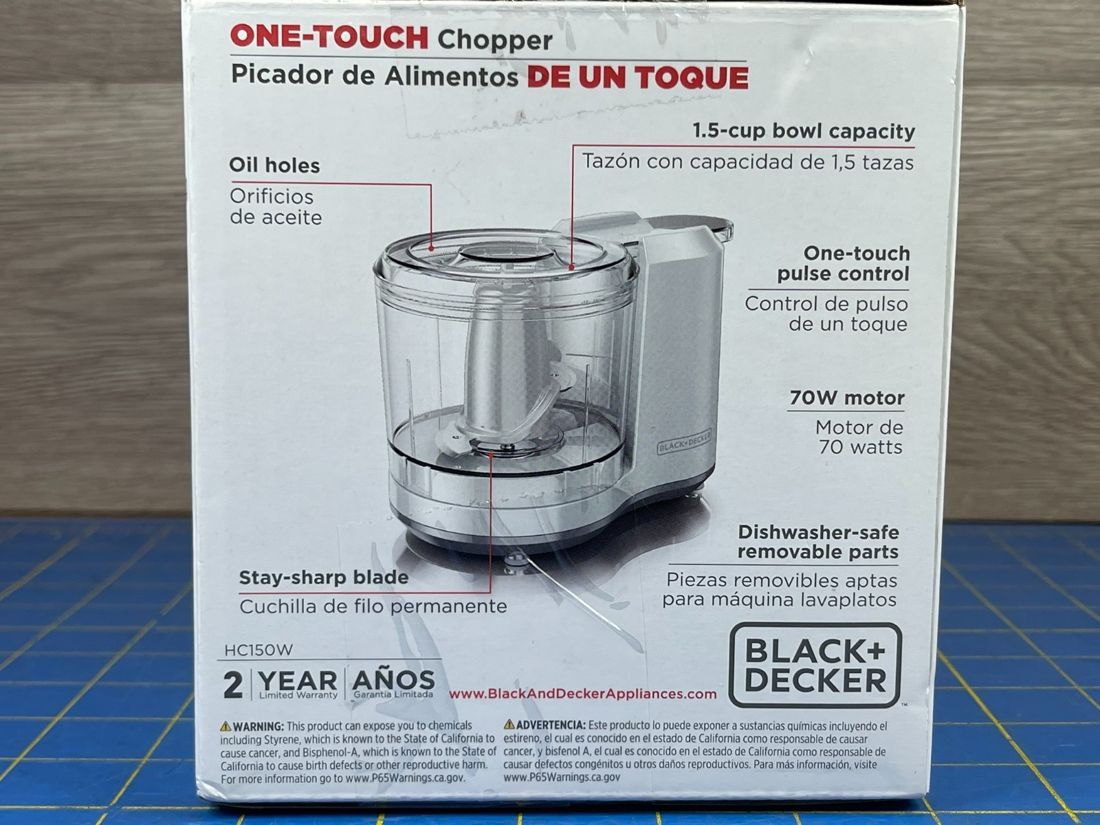 NEW White BLACK+DECKER One-Touch Chopper 1.5 Cup Capacity Food Processor