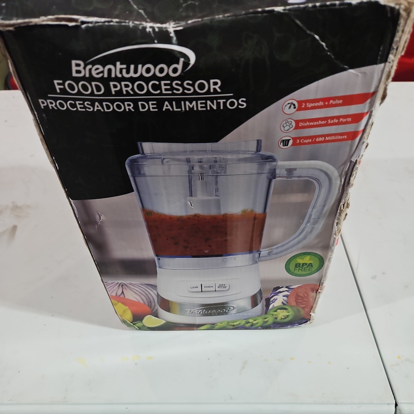 Brentwood Appliances FP-549W 3-Cup, 2-Speed, (White) – Food Processor