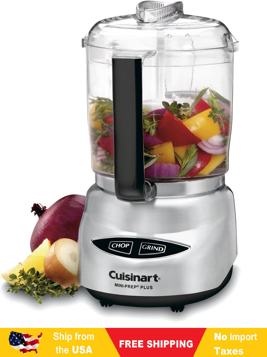 Cuisinart Mini Prep Plus Food Processor, 4 Cup, Brushed Stainless (Shiny)