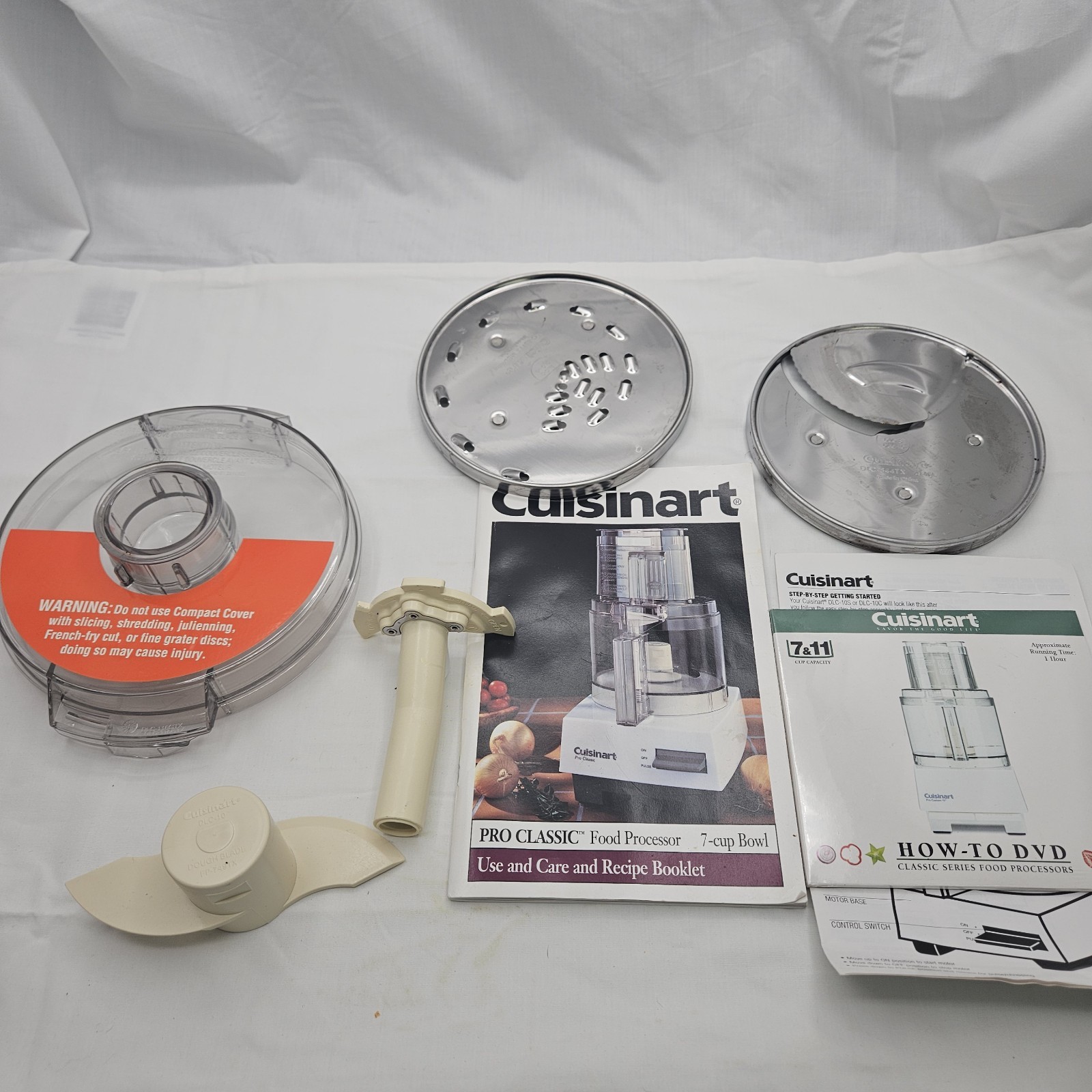 Cuisinart DLC-10S TX White Pro Classic 7-cup Bowl Food Processor Working Tested