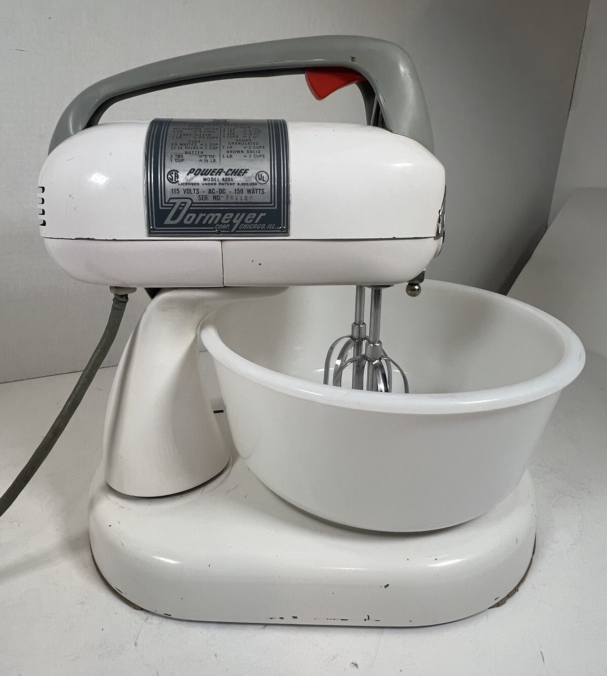 Dormeyer Power Chef-Mixer Model 4201 Vintage Large Bowl. Works Great.