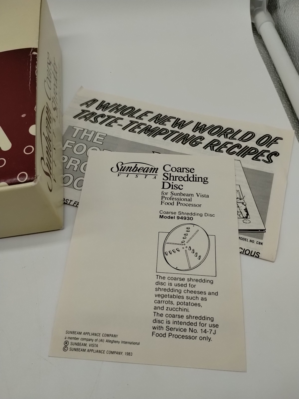 Sunbeam Vista Coarse Shredder Blade #94930 For Food Processor 84071 Stainless