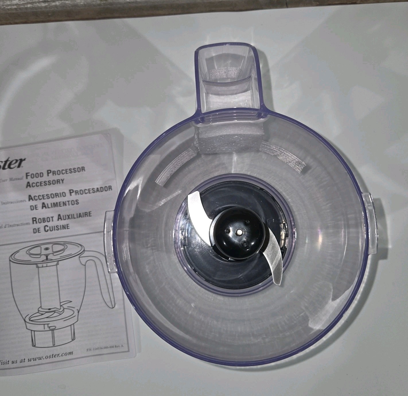 New Oster Food Processor Replacement Assembly 116434- 100-090 Bowl/Blade No Lid