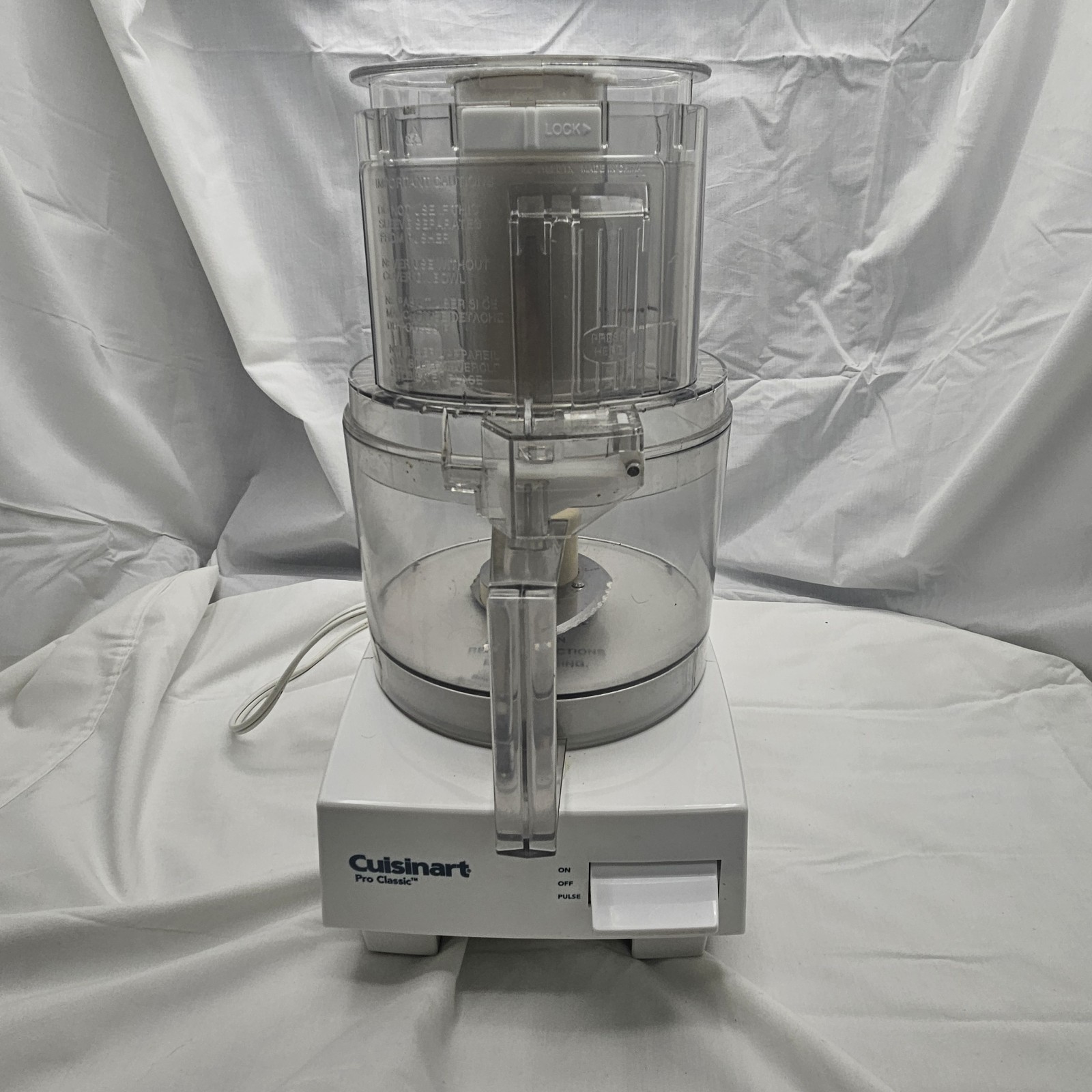 Cuisinart DLC-10S TX White Pro Classic 7-cup Bowl Food Processor Working Tested