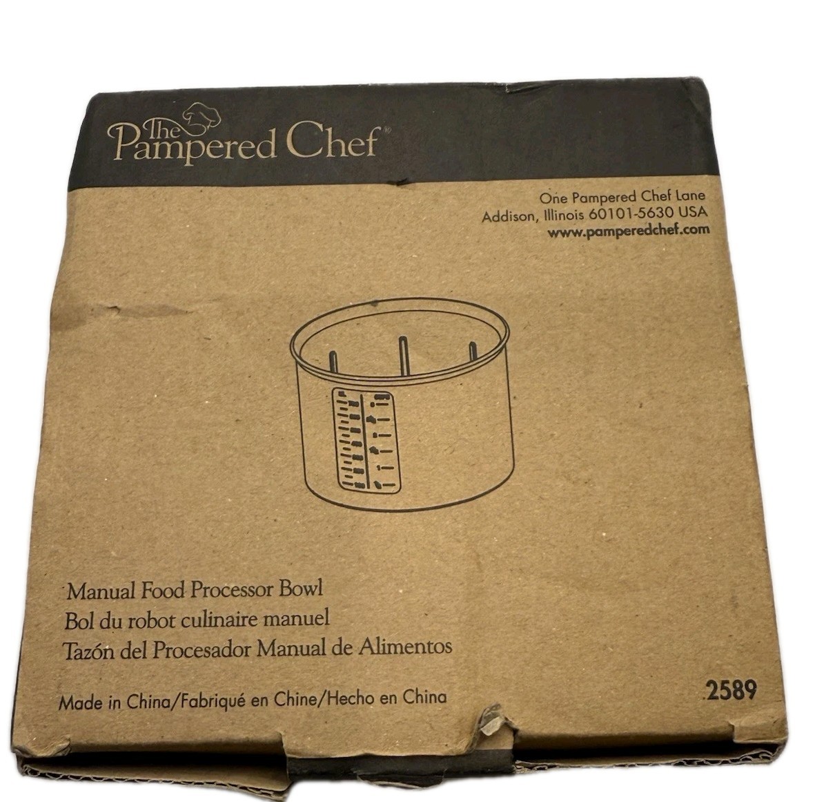 The Pampered Chef Manual Food Processor Bowl #2589 Replacement Clear Bowl W/ Lid