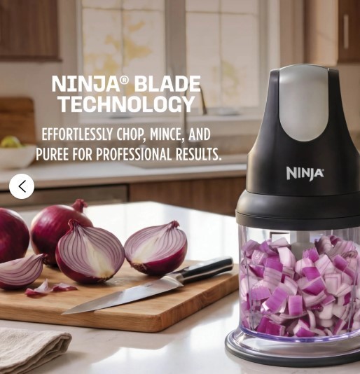 Ninja Express Chop 2-Cup Food Chopper, One-Touch Pulsing, Splash Guard & Storage