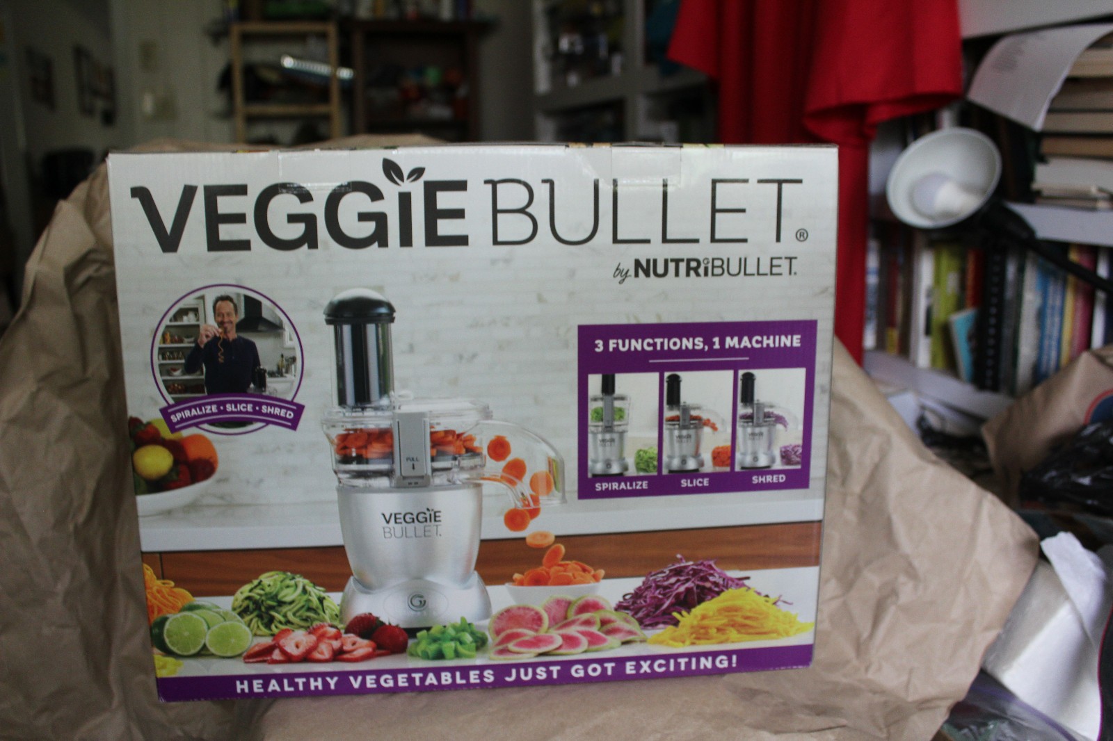 Veggie Bullet 3-in-1 Food Processor Slice Shred Spiralize VBR-1001 New Open Box