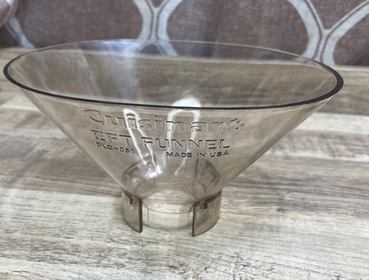 VINTAGE CUISINART DLC-7 DLC-8 ACCESSORY EFT FUNNEL DLC-051 USA Amber No Cracks