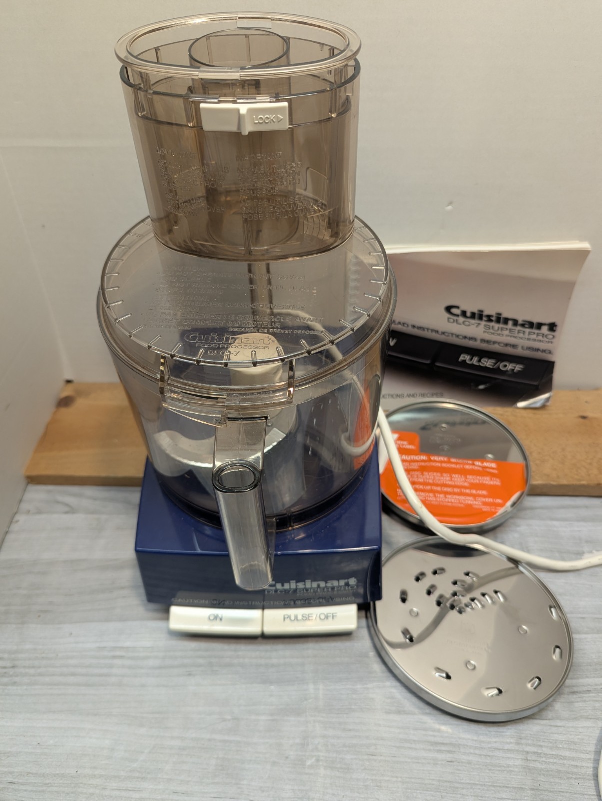 Vintage Cuisinart DLC-7 Super Pro Food Processor Tested And Works Well Blue
