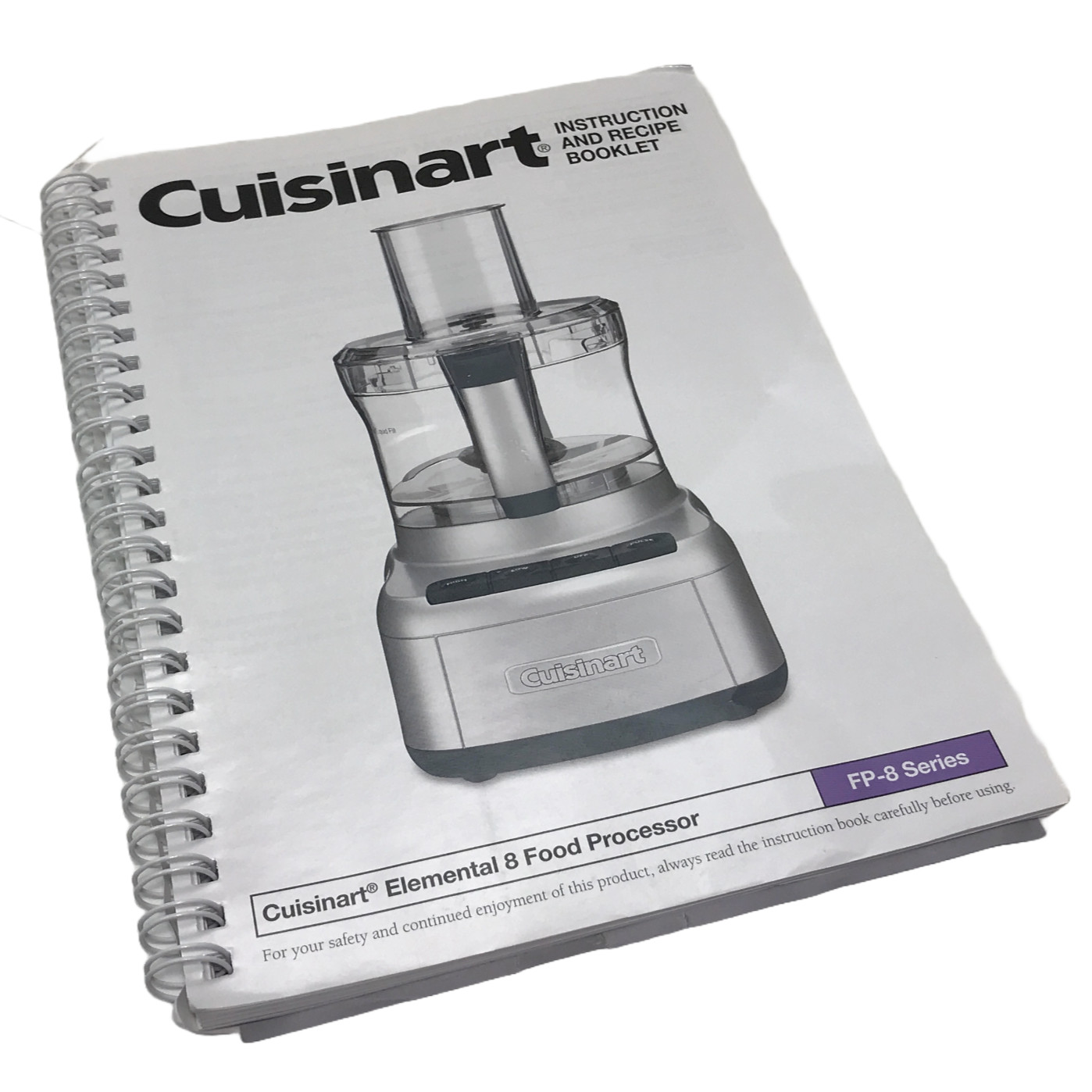 Cuisinart FP-8 USER INSTRUCTION MANUAL RECIPE BOOK Genuine OEM English Spanish