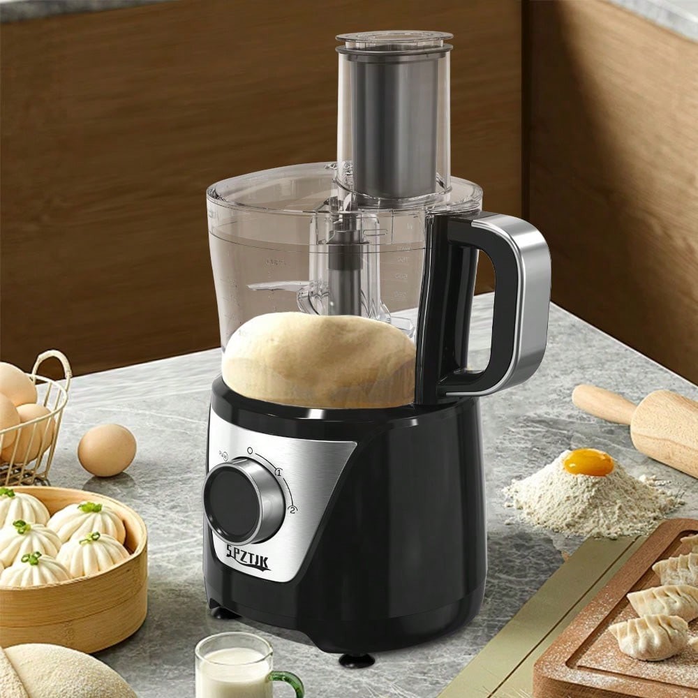12-Cup 600W 11-Speed 4-in-1 Food Processor, Auto Clean & Timer, Stainless Steel