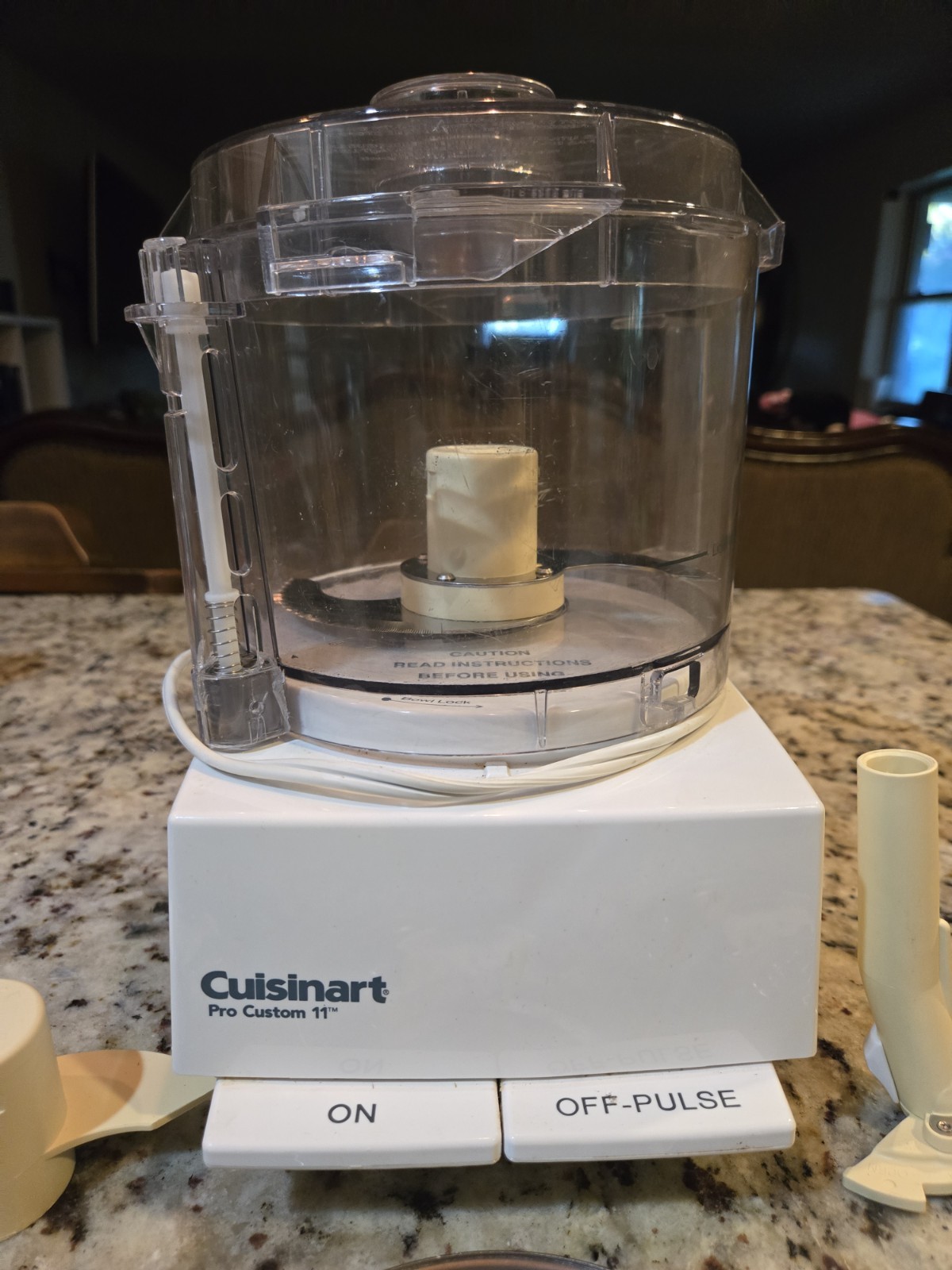 Cuisinart Pro Custom 11 Food Processor White Tested Working Missing Feeder Tube