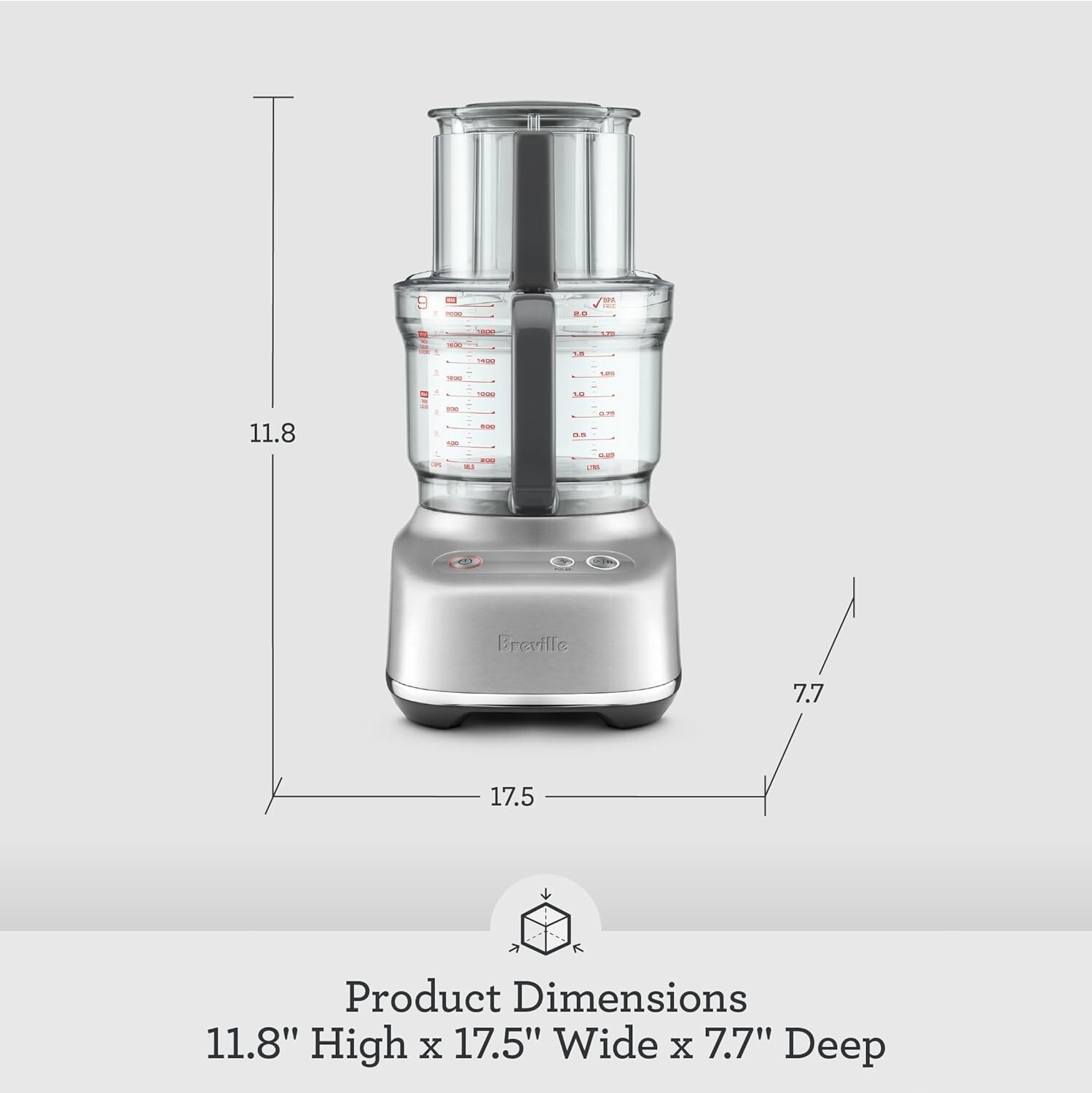 BFP638 Paradice 9 Cup Food Processor and Dicer, Small, Brushed Stainless Steel