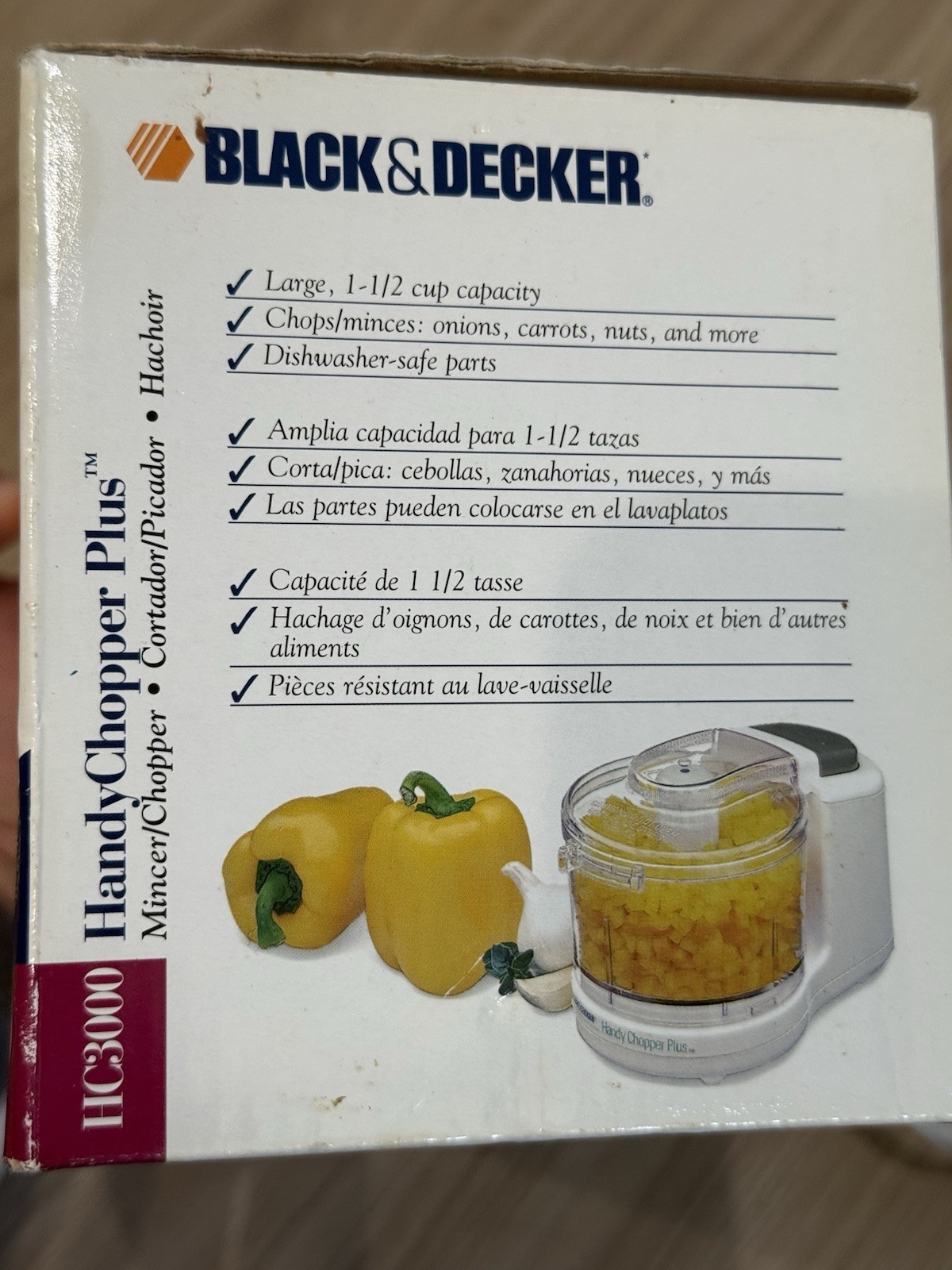 Black & Decker HandyChopper Plus Mincer Food Processor White w Box Manual HC3000