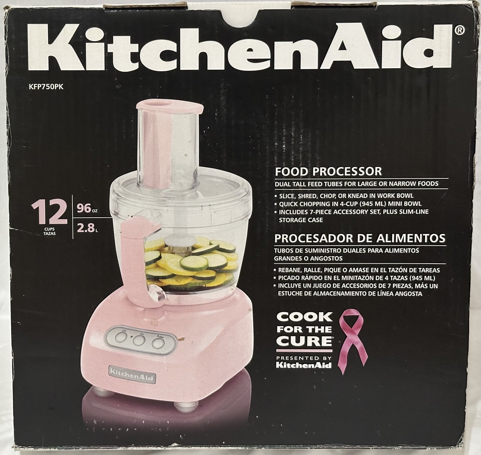 KitchenAid KFP750PK3 Food Processor with Blades – PINK RARE NEW