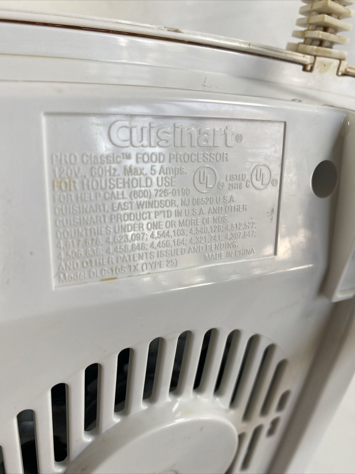 Cuisinart Pro Classic 120V Food Processor Motor Base DLC-10S Type 25
