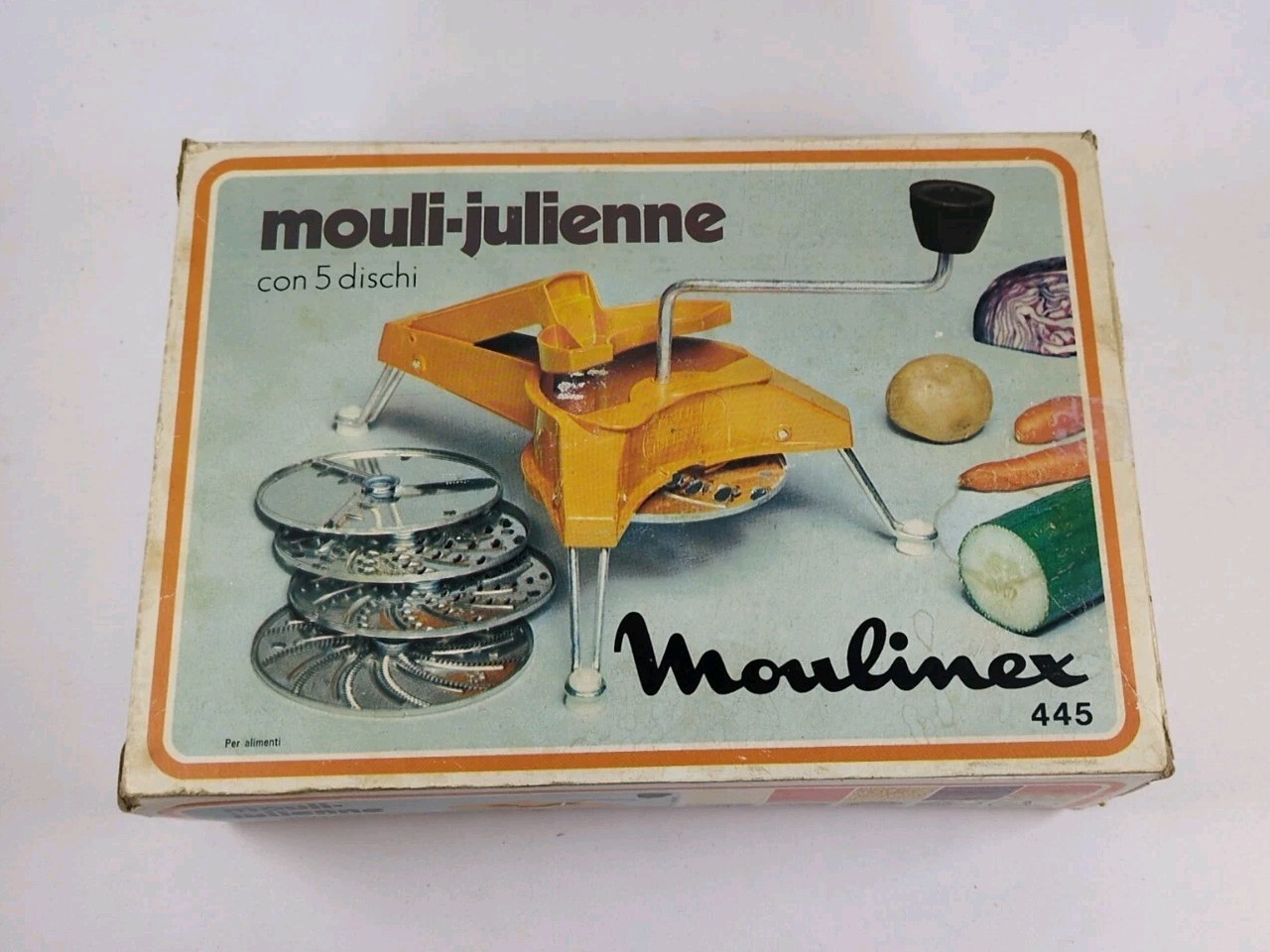 Vintage 1970s Moulinex Mouli Julienne #445 Rotary Food Processor – INCOMPLETE