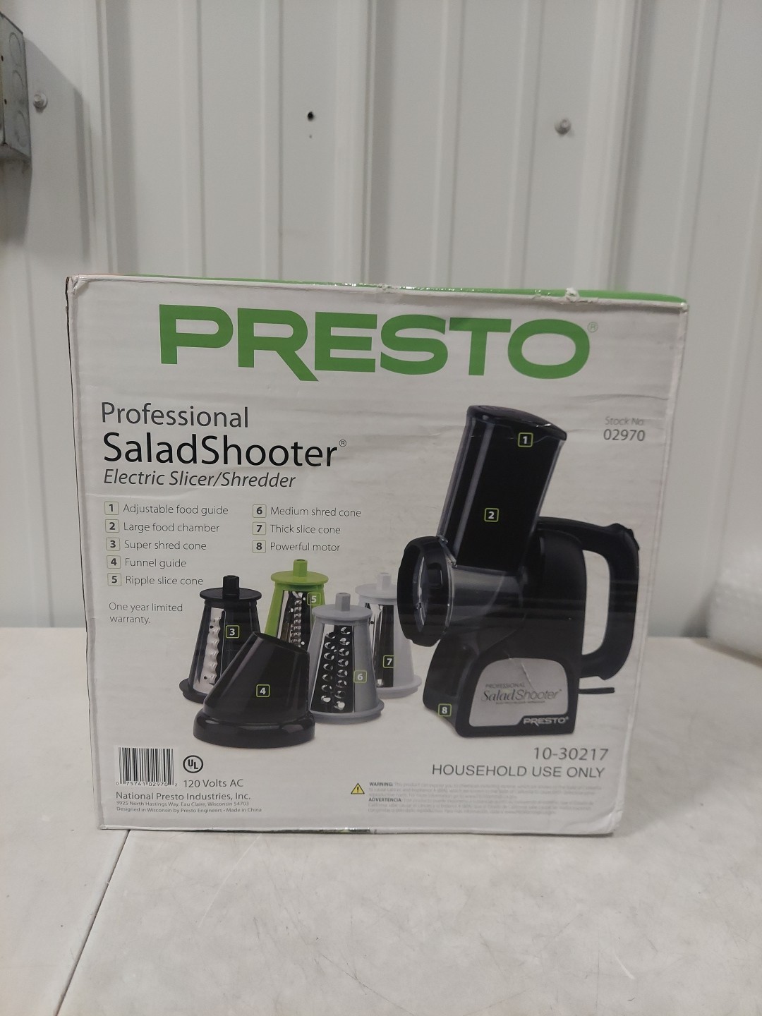 Presto Professional Electric Slicer, Shredder and Vegetable Grater, NEW #3329