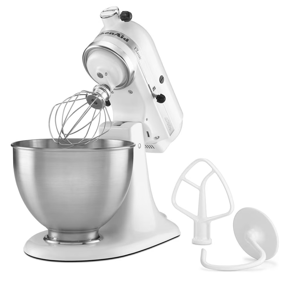 KitchenAid Classic Series 4.5-Quart Tilt-Head Stand Mixer – White