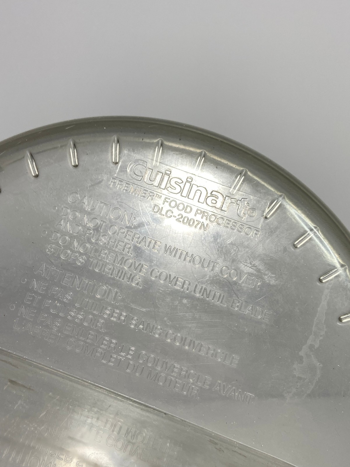 CUISINART FOOD PROCESSOR DLC-2007N REPLACEMENT WORK BOWL PUSHER SLEEVE OR LID