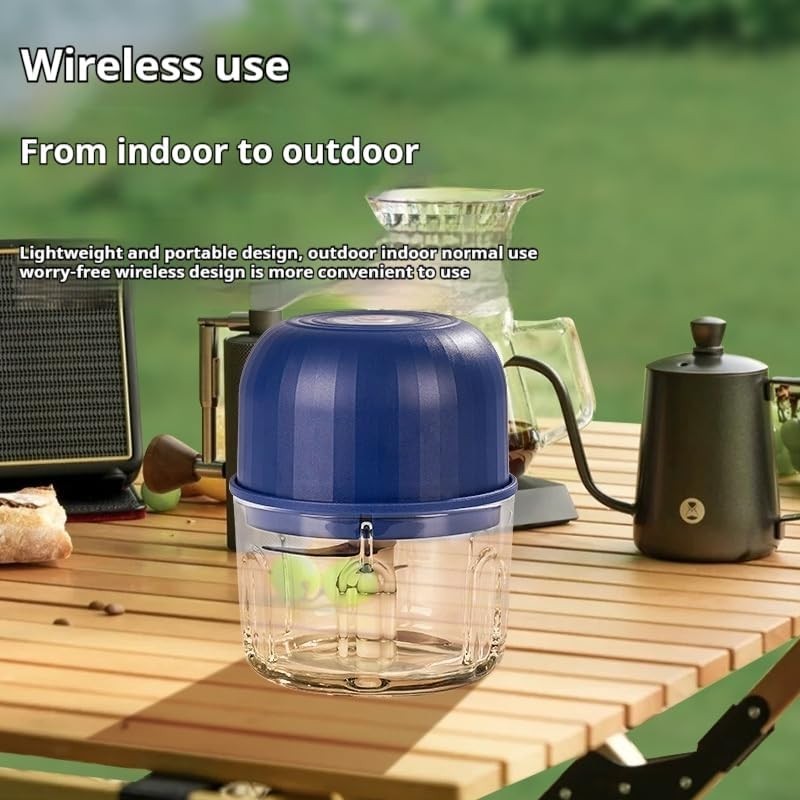 Compact Electric Chopper with Stainless Steel Blades for Effortless Food Prep